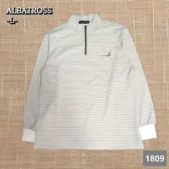 A-1809〈ALBATROSS〉チェック柄 ハーフジップポロシャツ　Lサイズ