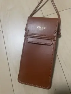 CELINE ブラウンレザーメガネポーチのサムネイル