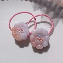 【kb03】　キャンディベア　パステルツートーンカラー　キッズヘアゴム