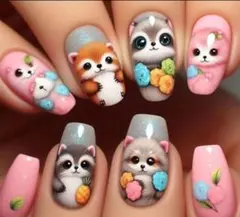 特価価格　アニマルデザイン ネイルチップ 24個セット