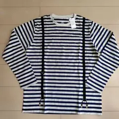 サスペンダー風　カットソー　Tシャツ　 Lサイズ