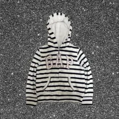 00s old gap ボーダー ジップパーカー ボア XS y2k 平成