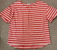 studio CLIP 赤と白のストライプ 半袖Tシャツ