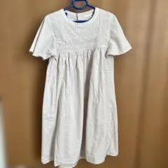beanshes ベージュ 半袖ワンピース
