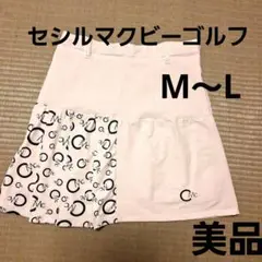 美品セシルマクビーゴルフ ロゴ入りプリーツスカートM～L