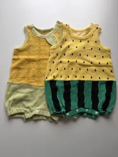 スイカ　とうもろこし　ロンパース 2点セット