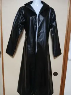 ★ブラック 合成皮革 ロングコート✨