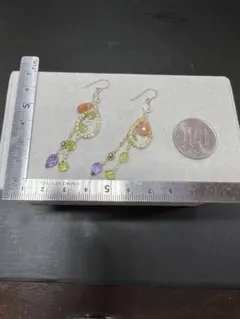 638 14kgf アメジスト　ルチルクォーツ ピアス　ハンドメイド