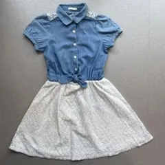 デニムレース半袖ワンピース 120サイズ　GU