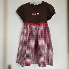 familiar 半袖ワンピース ブラウン/チェック