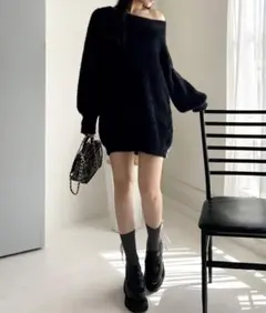 ROYAL PARTY シャギーニットワンピース