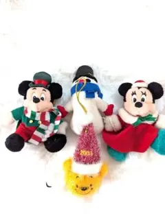 ディズニー　ぬいぐるみバッチセット　クリスマス　ストラップ