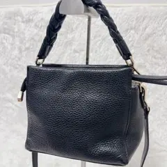 バーニーズニューヨーク ロープ編み シボ革 レザー 2way ショルダーバック