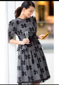 最後価格！M'S GRACY 花柄リボン付きセットアップ 38