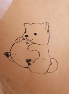 ミカンと犬のイラスト