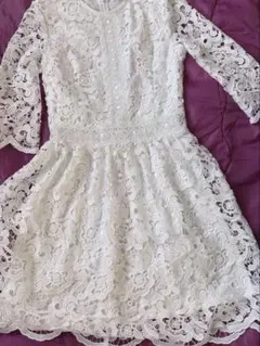 ホワイトレースワンピース S
