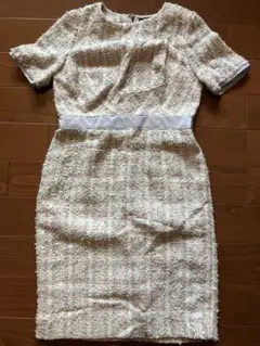 YLANG YLANG M 半袖ツイードワンピース