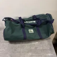 【美品】LACOSTE（ラコステ）2Wayボストンバッグ ドラム 廃番モデル LACOSTE ラコステ ボストンバッグ 2WAY 大容量 ワニ デカロゴ グリーン