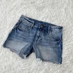 【c5001】LOWRYS FARM ショートパンツ　デニム　ジーンズ　ブルー