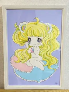 いがらしゆみこ 直筆カラー色紙(主線は印刷)「キャンディ・キャンディ