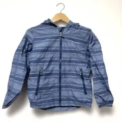 Columbia コロンビア　フード付きジャケット 青系ストライプ　140cm