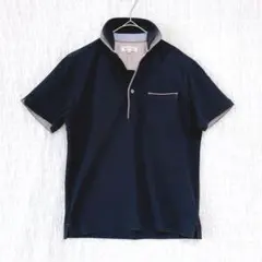 2754 TAKEO KIKUCHI【タケオキクチ】半袖ポロシャツ ネイビー S