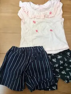 メゾピアノbrunshes 120cm トップスとショートパンツセット 3点