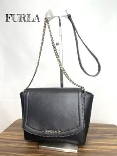 美品★ FURLA フルラ　ニューデイジー　チェーン ショルダーバッグ　黒　鞄
