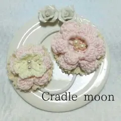 パステルカラーのお花のヘアゴム＊いちごバナナ