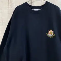 古着　長袖　スウェット 裏起毛　刺繍　アメカジ オーバーサイズ