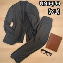 良品【ユニクロ】コンフォートスーツ セットアップ ダークブラウン XL