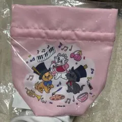 ハッピーくじ にゃんにゃんにゃん D賞 巾着ポーチ ディズニーキャット
