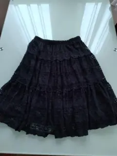黒いレースフレアスカート Lサイズ