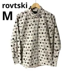 rovtski ロフトスキー リボンブルドッグカフェ 総柄 シャツ M 日本製のサムネイル