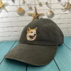 お値下げ中！【男女兼用フリーサイズ】gray 秋田犬の刺繍帽子