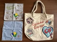 Curious George バナナ柄ハンカチとトートバッグセット