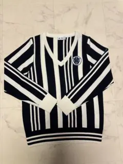 Adidas ストライプデザイン Vネックセーター