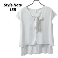 Style Note☆トップス　13R ホワイト　リボン　千趣会　涼しげ　半袖