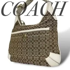 COACH シグネチャー ショルダーバッグ キャンバス レザー 524