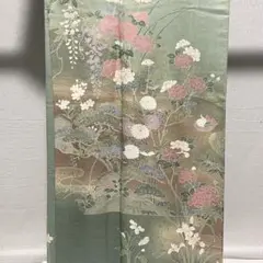 D656 訪問着　手描き花模様　正絹　着物　袷　しつけ糸付き未使用極美品