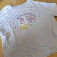 ユニクロ　ちいかわ × クロミ Tシャツ パープル 140cm モモンガ　難有