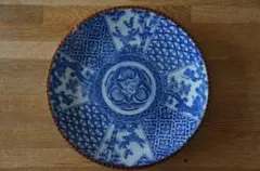 古伊万里　染付印判大皿イゲ皿