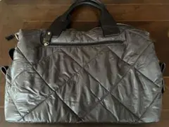 キルティング2wayナイロンビッグトート ダークブラウン