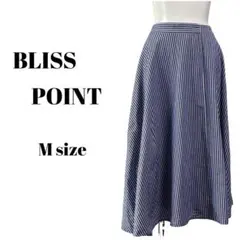 BLISS POINT 綿100％ストライプ ボリュームフレアスカート Mサイズのサムネイル
