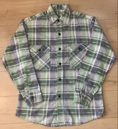 70s sears シアーズ 良柄 ネルシャツ 衿芯 プリントネル 빈티지
