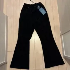 CPCM フェイクスエード フレアパンツ ブラック S