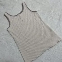 リブタンクトップ ベージュ