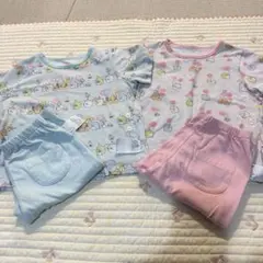 2点セット　ユニクロ　パジャマ　すみっコぐらし　100 ブルー　ピンク　夏　半袖