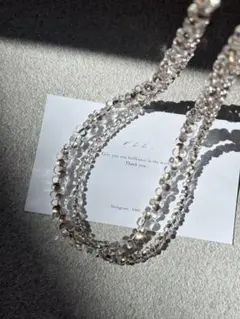 1089(再) ファルファーレ　2連ネックレス　ビーズネックレス　オケージョン