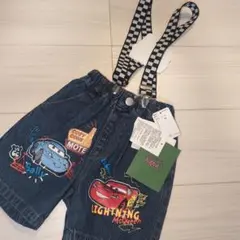 新品 バースデイ ディズニーカーズ サスペンダー付きパンツ 80cm
